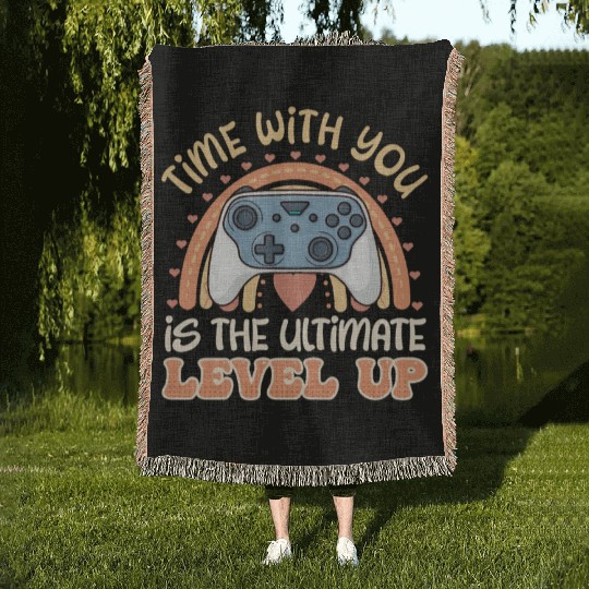 Gamer Time with You is the Ultimate Level Up Woven Blankets