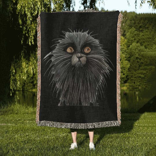 Cartoon monster character Woven Blankets