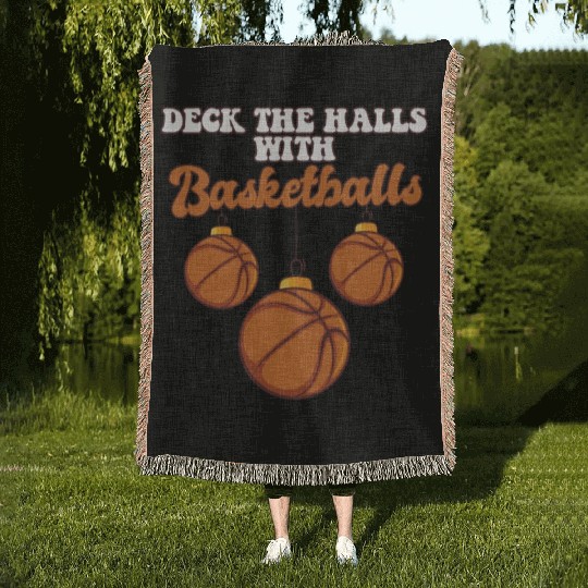 Basketball Player Coach Christmas Balls Deck The Woven Blankets