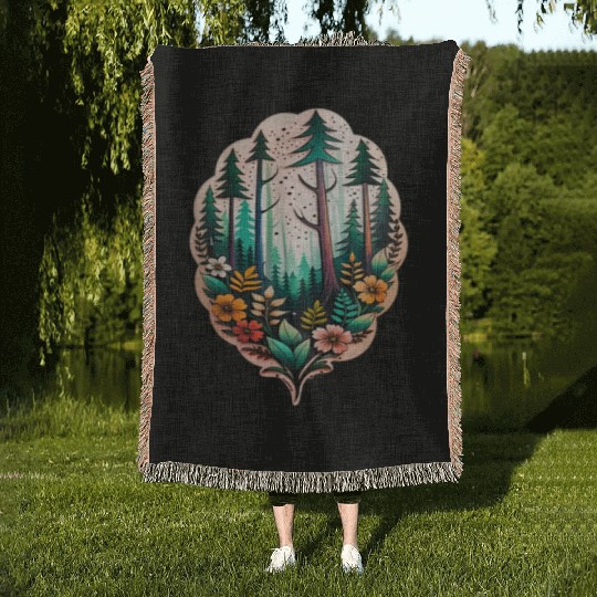 nature on skin Woven Blankets