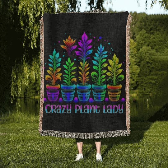 Crazy Plant Lady 2 Woven Blankets
