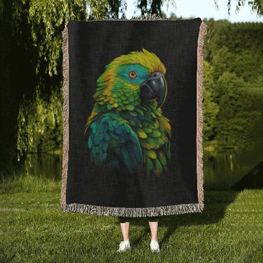Macaw Parrot for a Bird Lover Animal Lover Woven Blankets