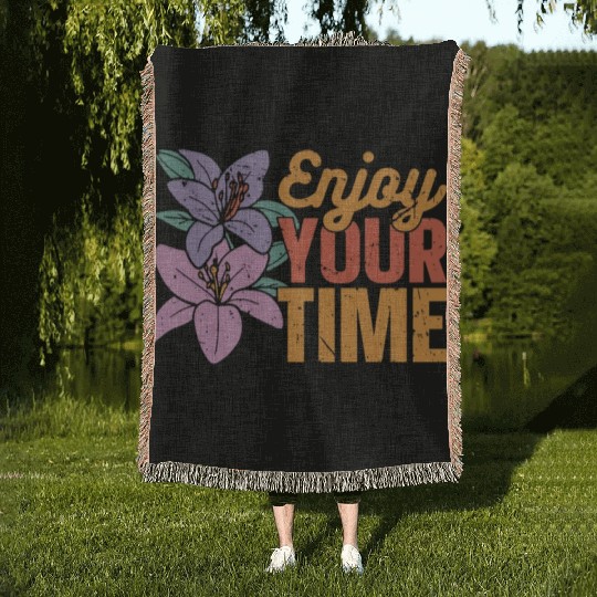 Orchids Enjoy Your Time Orchid Flower Gardening Woven Blankets