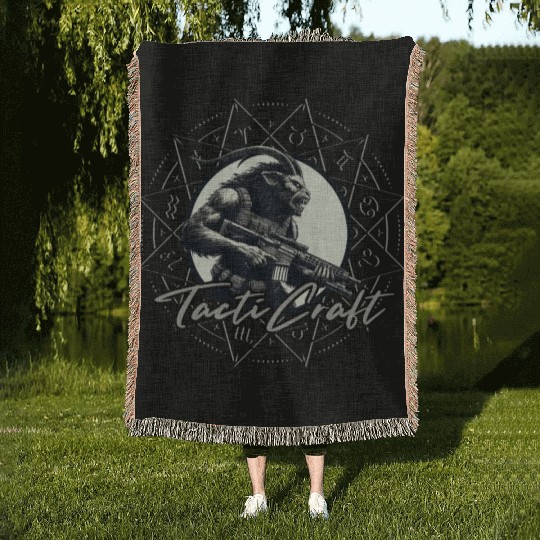Goatman Astrology Star Magick Woven Blankets