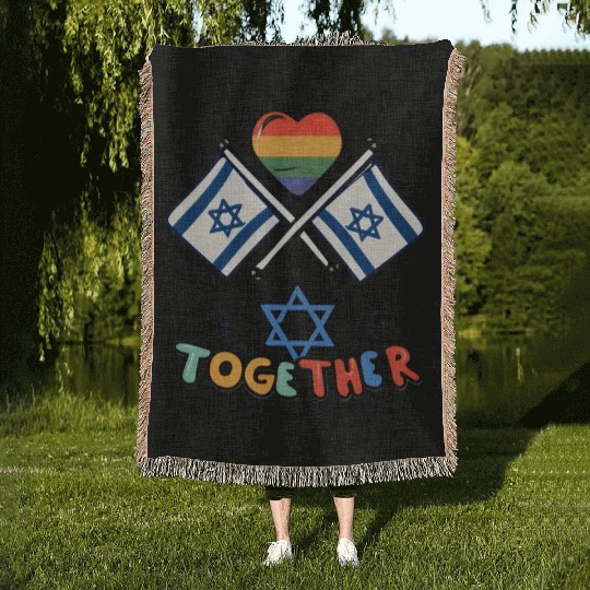 LGBTQ community STANDS WITH ISRAEL Woven Blankets