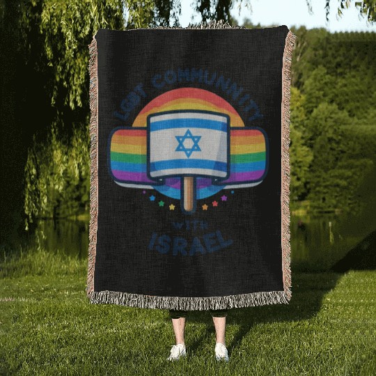 LGBTQ community STANDS WITH ISRAEL Woven Blankets