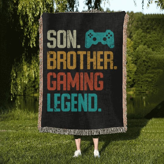 Son Brother Gaming Legend Woven Blankets