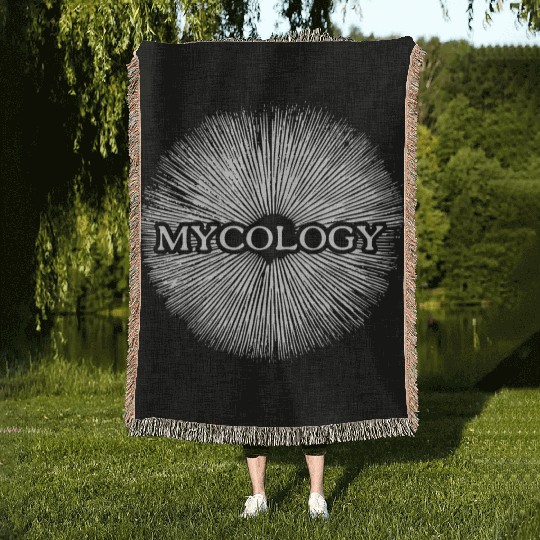 Mycology - The science of fungi (white) Woven Blankets