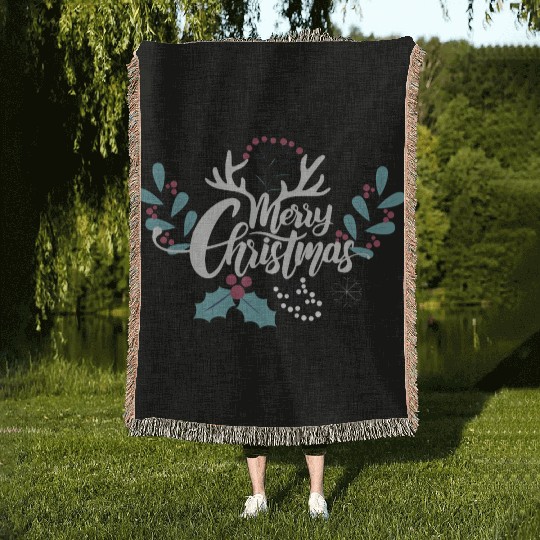 Merry Christmas Woven Blankets