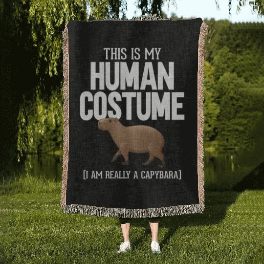 Funny Capybara Lover Cute Woven Blankets