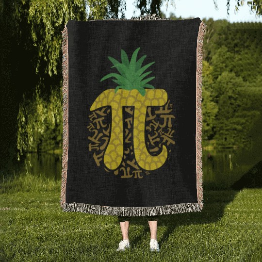 Pineapple Pi Math Symbol 3.14 Math Lovers Teacher Woven Blankets