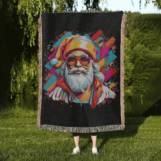 Y2K Santa Claus Woven Blankets