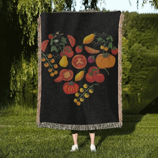 Vegetable Gardener Gardening Tomato Woven Blankets