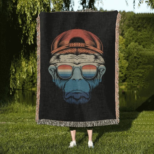 Cheeky Chic: Monkey Face Apparel Woven Blankets