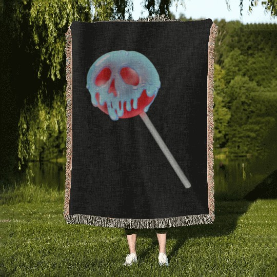 Poison Apple Halloween Candy Lollipop Woven Blankets