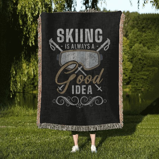 Snowboarding Slopes Winter Ski Area Woven Blankets