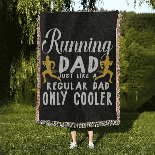 Funny Running For Men Dad Marathon Runner Coach Ma Woven Blankets