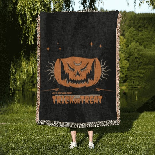 Trick or Treat - Halloween Spooky Season Woven Blankets