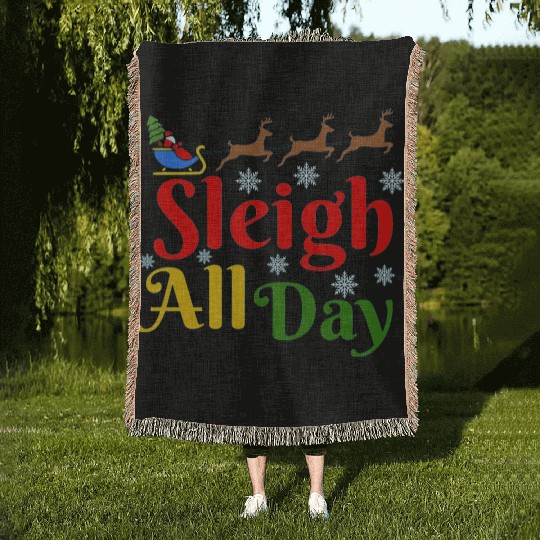 Sleigh all Day, Christmas Woven Blankets