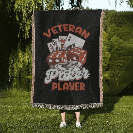 Veteran Poker Player Holdem Dealer Blackjack Woven Blankets