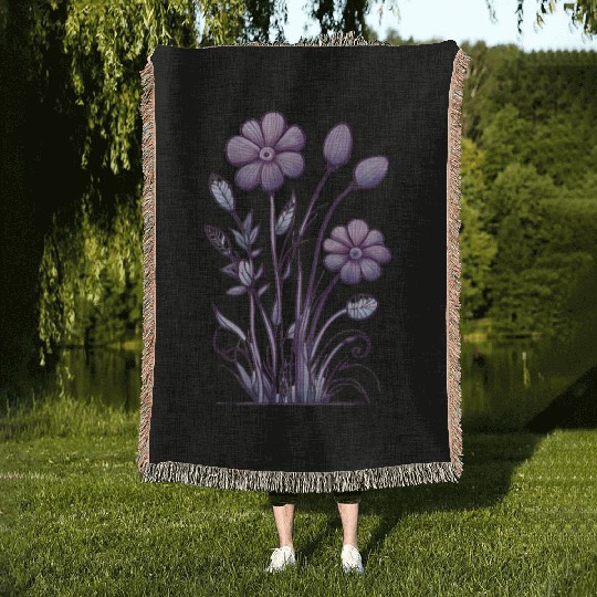 Lavender Majesty: A Tapestry of Orchids and Lilacs Woven Blankets