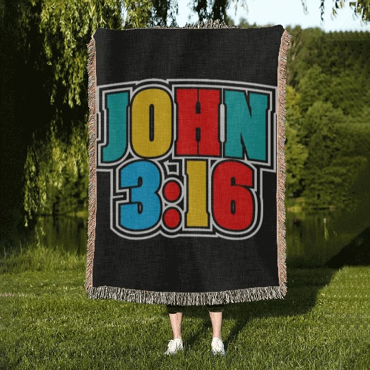 John 3:16 Love Jesus Bible Text Christian Woven Blankets