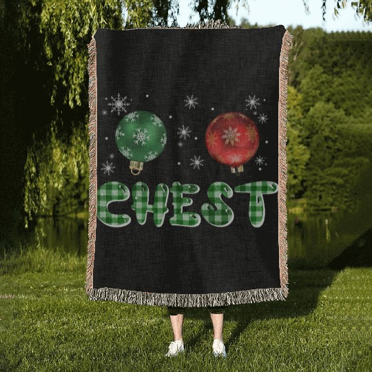 Chest Nuts Christmas Couple Funny Matching Woven Blankets