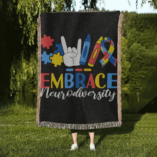 Embrace Neurodiversity ABA Therapist Behavioral Woven Blankets
