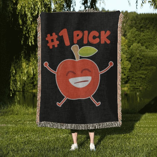 Apple Number 1 Pick Apple Orchard Apple Picking Woven Blankets