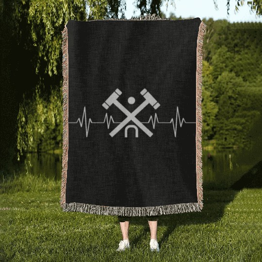 Lawn Game - Golf Croquet Player Woven Blankets
