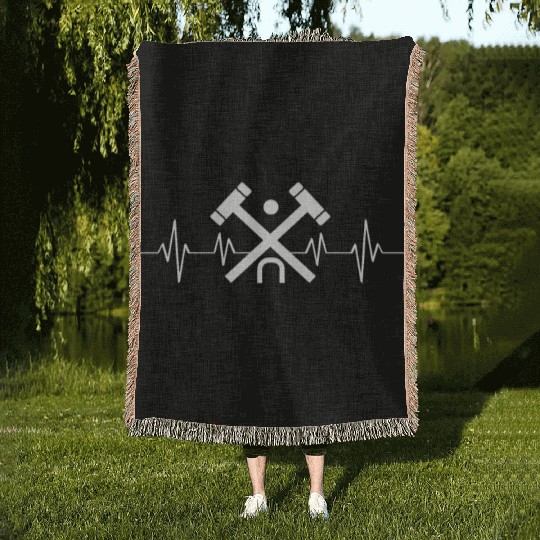 Lawn Game - Golf Croquet Player Woven Blankets