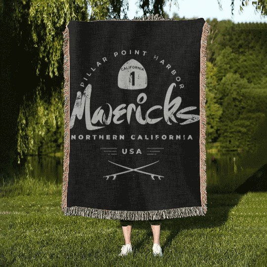 Mavericks Pillar Point California Woven Blankets