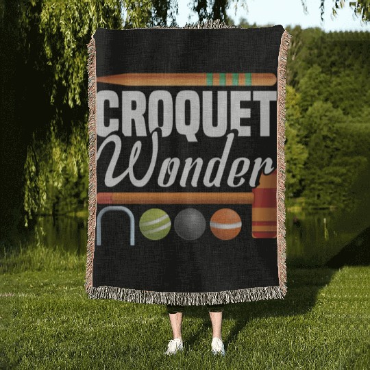 Croquet Mallet Croquet Club Croquet Player Croquet Woven Blankets