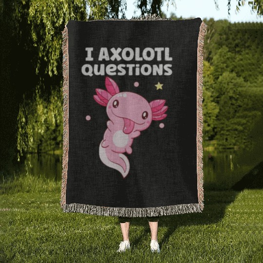 I Axolotl Questions Axolotl funny Axolotl Retro Woven Blankets
