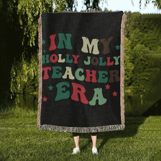 In my holly jolly teacher era Woven Blankets