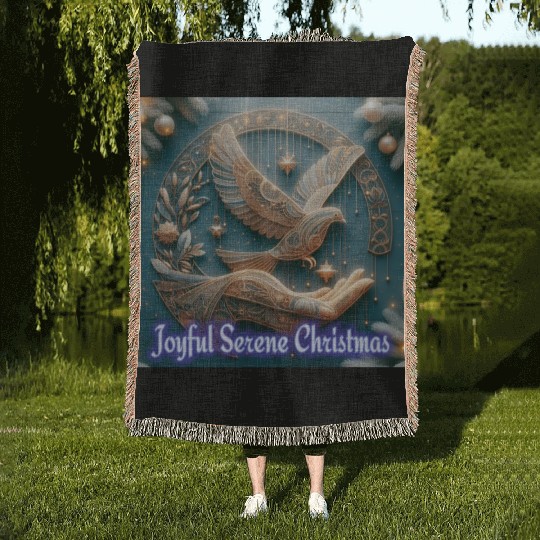 Joyful Serene Christmas. Woven Blankets