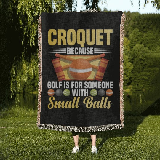 Croquet Mallet Croquet Club Croquet Player Croquet Woven Blankets