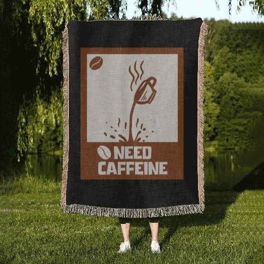 Caffeine Needed Coffee Lover Woven Blankets