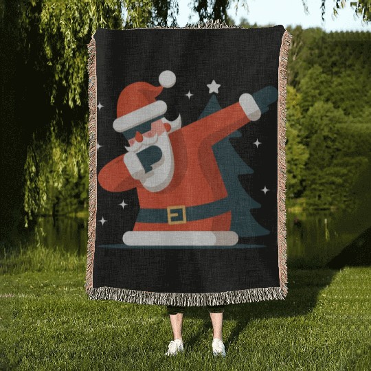 Dabbing Santa Woven Blankets