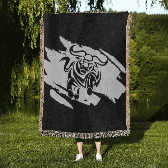 Bull Rodeo Riding Lover Love Strong Spain Bully Woven Blankets
