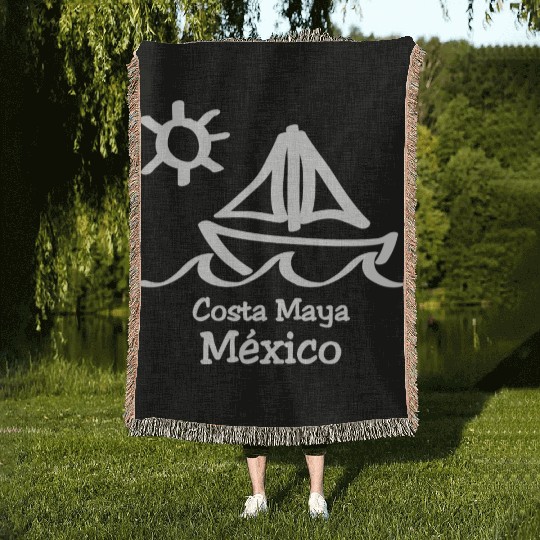 Costa Maya Mexico Sailboat Vacation Trip Beach Woven Blankets