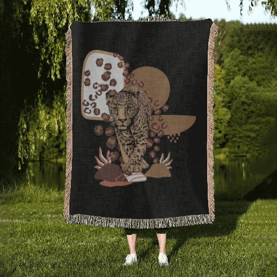 Funny Leopard Cheetah Animal Woven Blankets