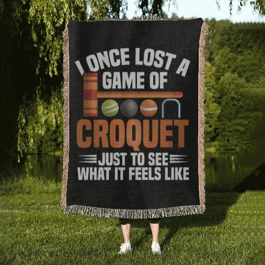 Croquet Mallet Croquet Club Croquet Player Croquet Woven Blankets
