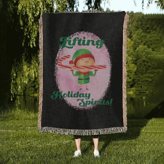 Muscle Elf -Christmas Spirit Workout Woven Blankets