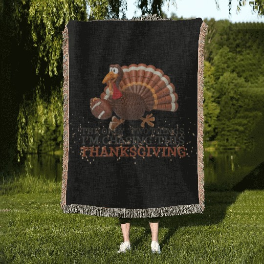 Football and turkey thanksgiving tees Woven Blankets