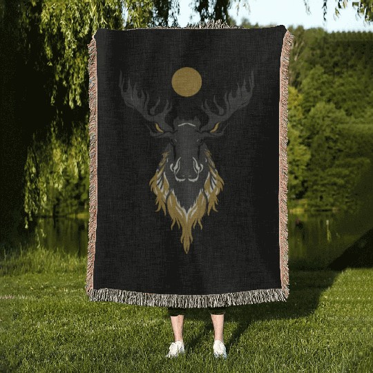 Moose Design Woven Blankets