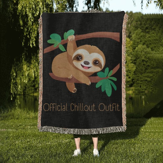 Sloth Official Chillout Outfit Woven Blankets