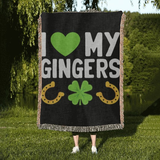 I Love My Ginger, I Heart My Ginger Woven Blankets