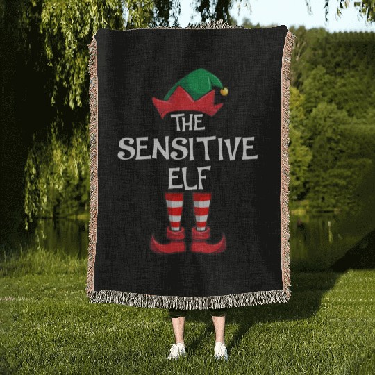 Sensitive Elf Matching Family Christmas Woven Blankets