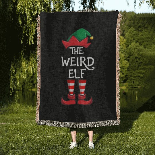 Weird Elf Matching Family Christmas Woven Blankets